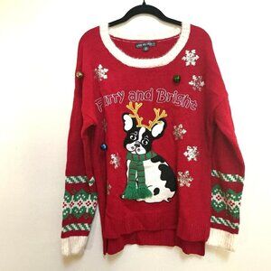 United States Sweaters Ugly Christmas Dog Jingle Bells Sweater Women's Sz XL